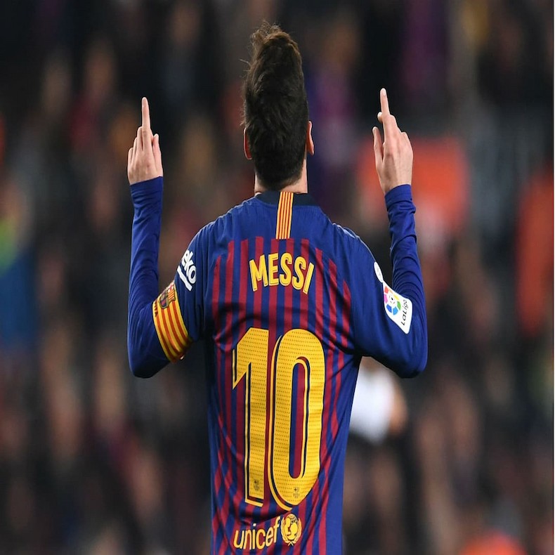 Messi festejando un gol