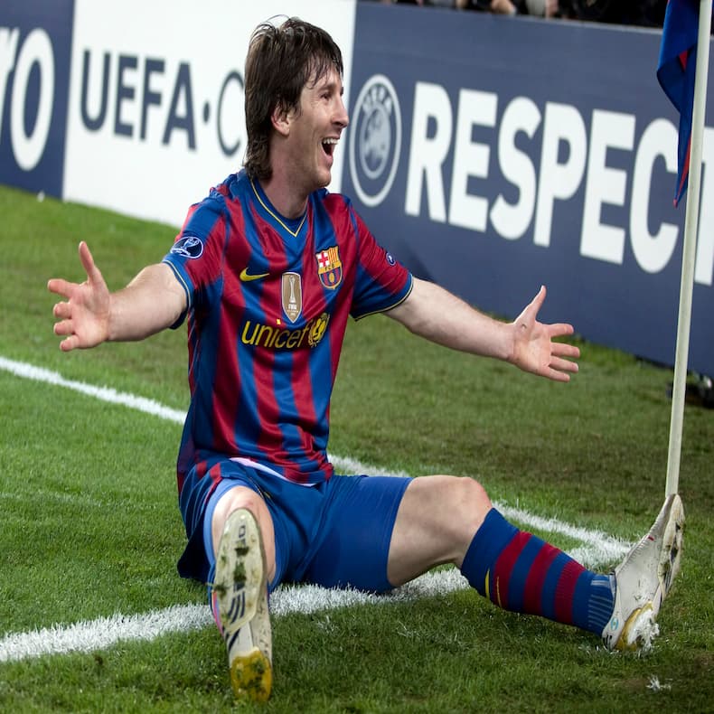 Messi festejando un gol